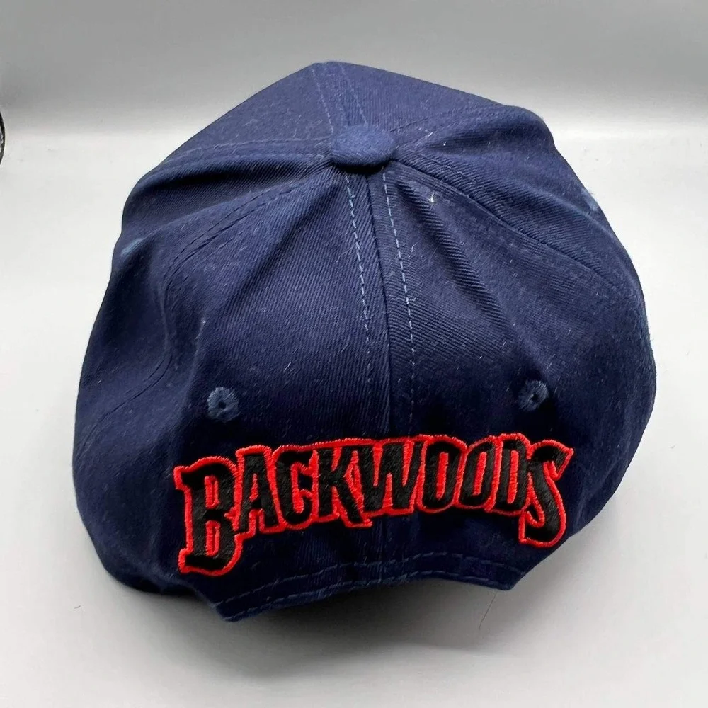 Backwoods Hat‎ Men Navy Blue Red Embroidered Snap Back Cap